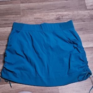 Teal Ruched Activewear Athletic Golf Skirt W/ Shorts